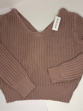 NWT LA Hearts PacSun Knit Cross Back Cropped Sweater [Size Small)